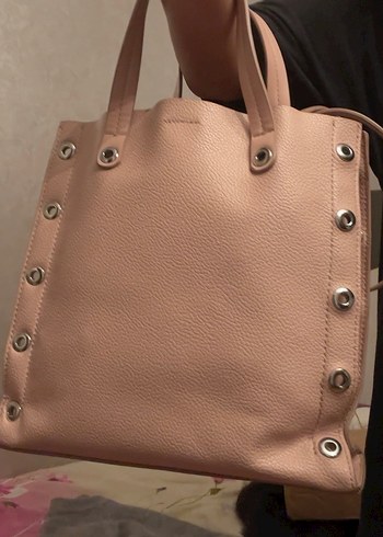 Pembe Deri Kadın Omuz Çantası - Görsel 2