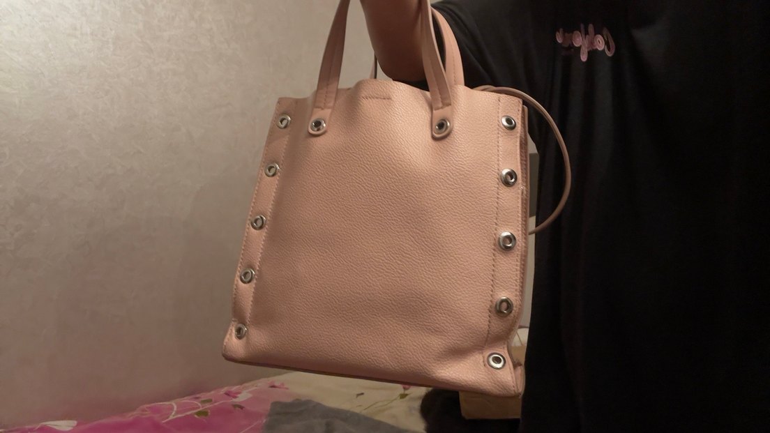 Pembe Deri Kadın Omuz Çantası - Görsel 2