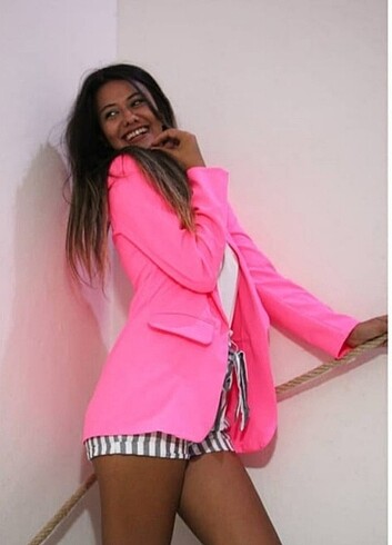 Neon pembe blazer