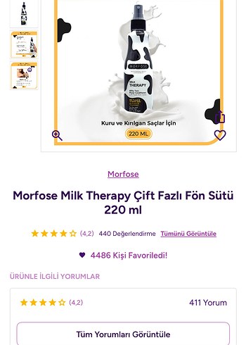 Morfose Milk Therapy Saç Kremi Sprey - Görsel 3
