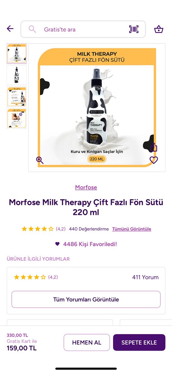 Morfose Milk Therapy Saç Kremi Sprey - Görsel 3