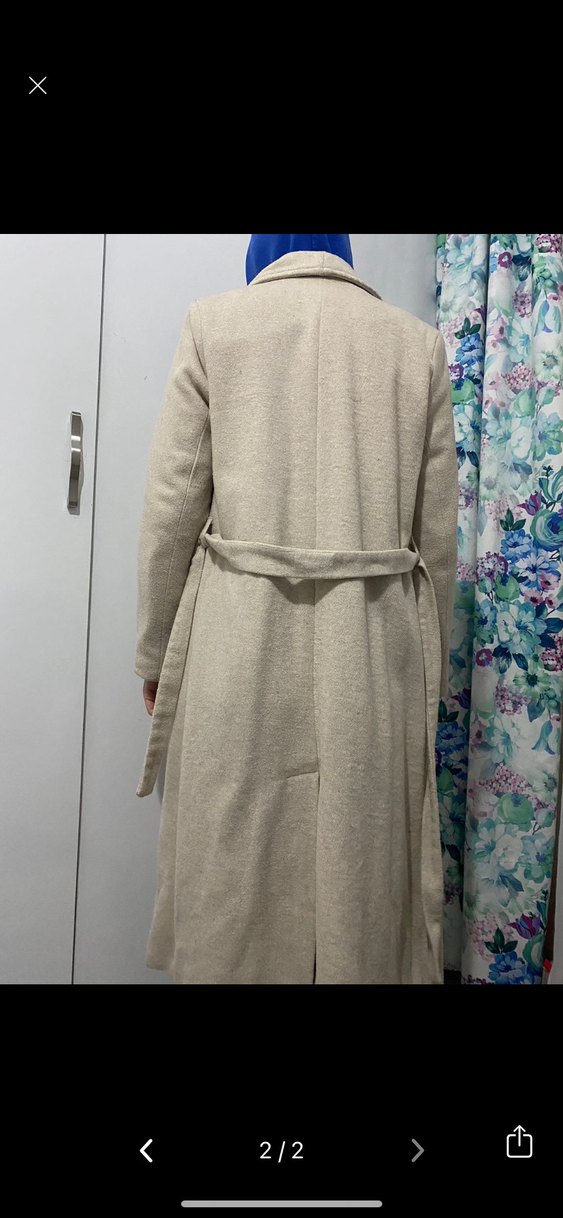 Bej Midi Kaban, Notch Yaka, Rahat Kesim - Görsel 2