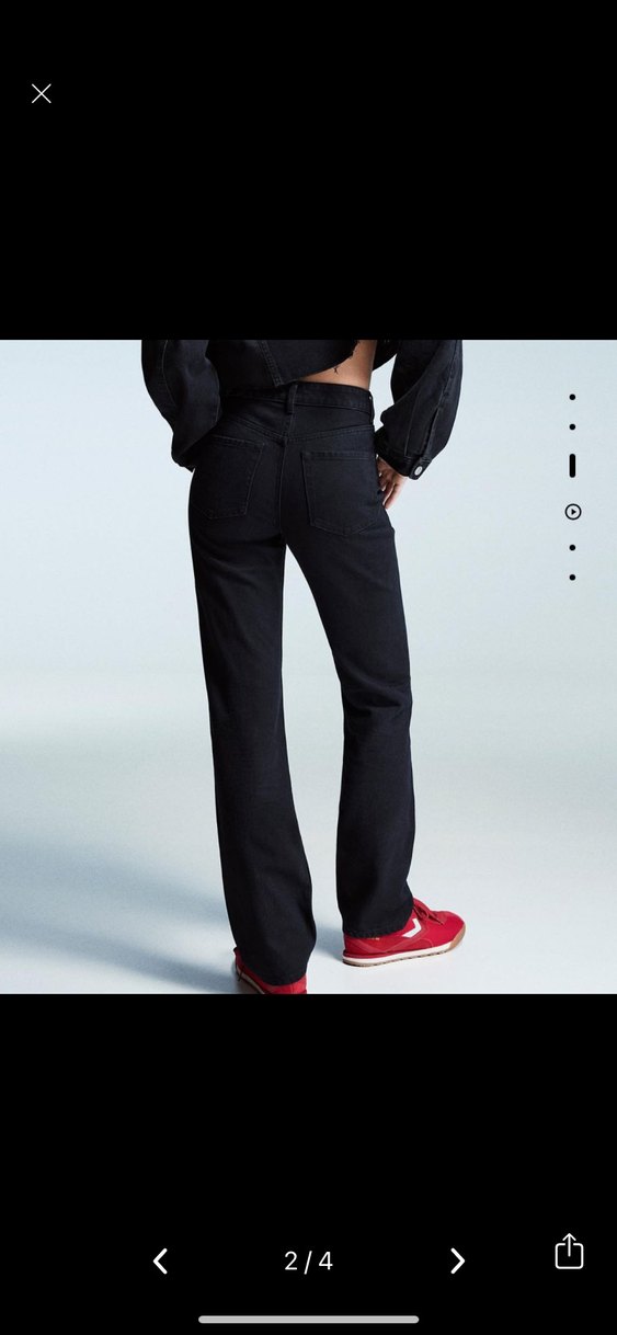 Siyah Kadın Regular Fit Midi Kot Pantolon - Görsel 2