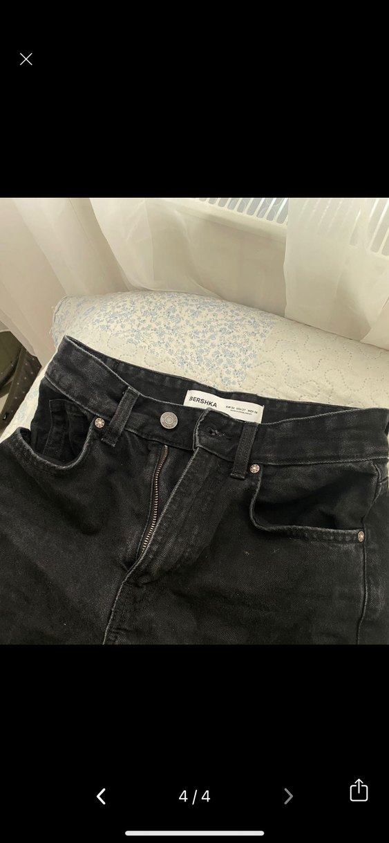 Siyah Kadın Regular Fit Midi Kot Pantolon - Görsel 4