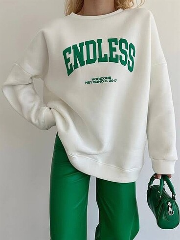 endless beyaz sweatshirt - Görsel 3