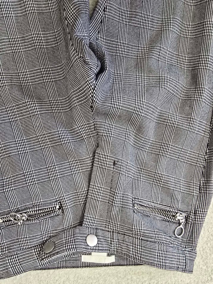 Gri ekose HM  Kumaş Kadın Pantolon - Görsel 5