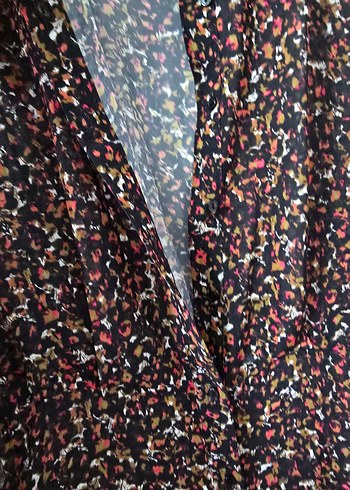 RANDOM ŞİFON Uzun Kollu Bağlamalı Mini Elbise - Görsel 2