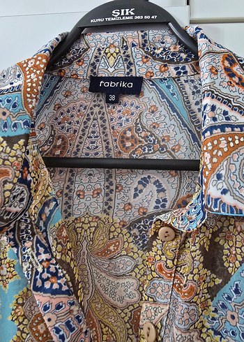 FABRİKA ŞİFON ELBİSE Bohem Uzun Kol Desenli Kadın Tunik - Görsel 3