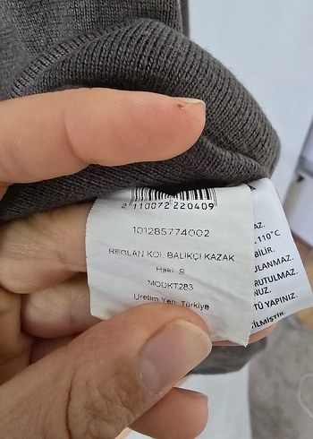 Gri Boğazlı Triko Kadın Kazak - Görsel 6