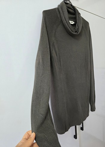 Gri Boğazlı Triko Kadın Kazak - Görsel 3