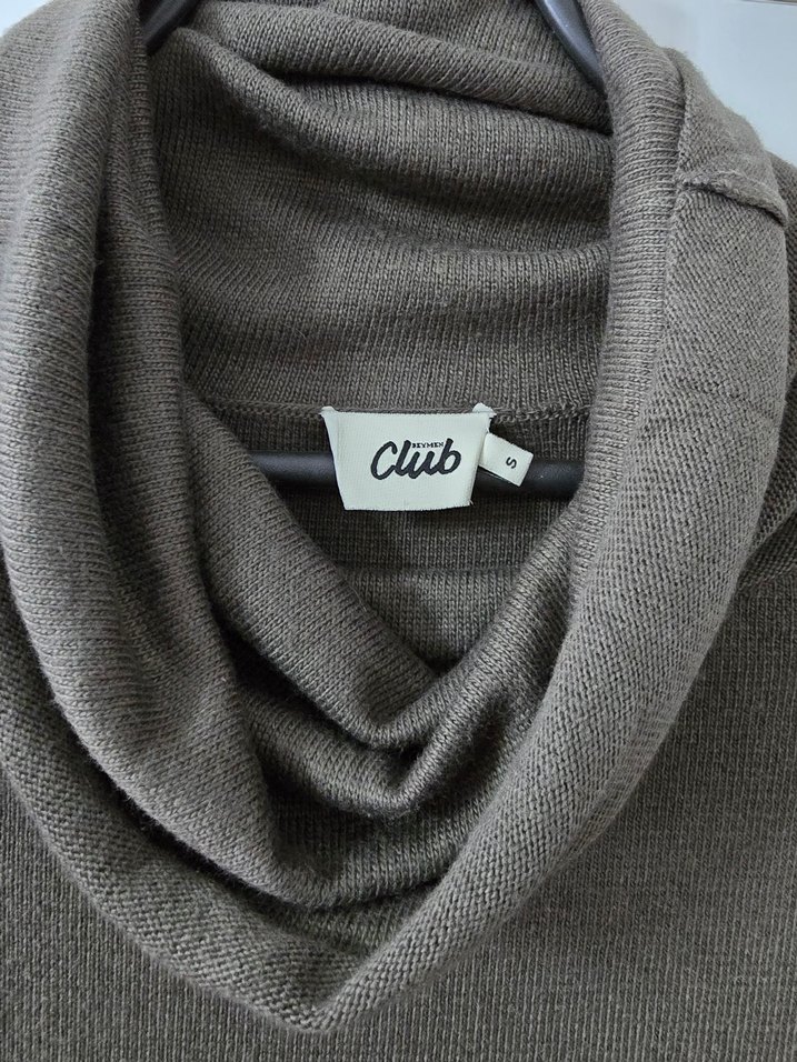 Gri Boğazlı Triko Kadın Kazak - Görsel 2