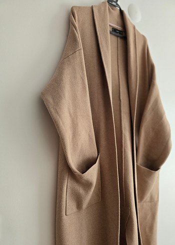 MANGO Bej Uzun Kol Kadın Kaban - Görsel 5