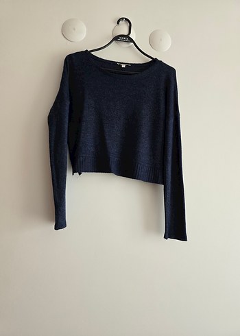 KOTON CROP Gri Triko Kadın Kazak - Görsel 5