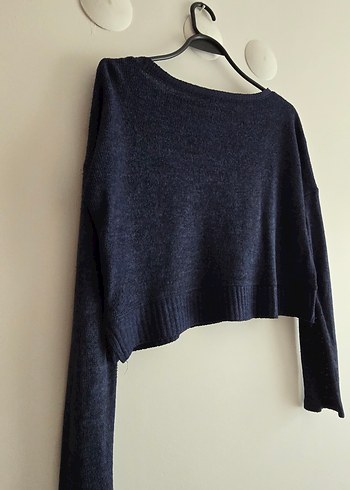 KOTON CROP Gri Triko Kadın Kazak - Görsel 2