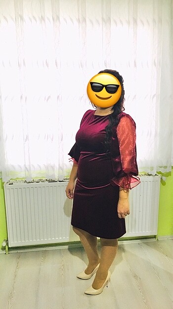 Bordo Renkli Elbise