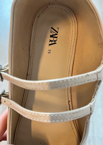 Zara Bej Tokalı Kız Çocuk Babet Ayakkabı 39 numara - Görsel 2