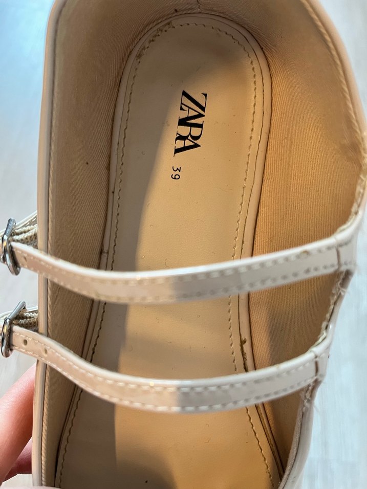 Zara Bej Tokalı Kız Çocuk Babet Ayakkabı 39 numara - Görsel 2