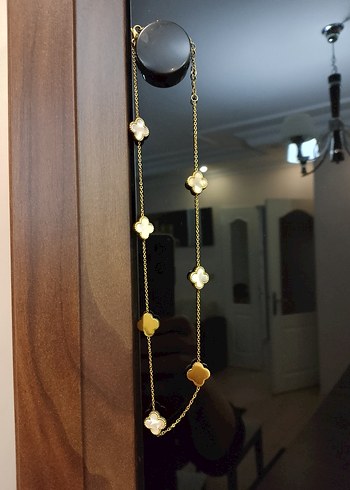 Uzun Altın Zincir Detaylı Kadın Kolye - Görsel 9