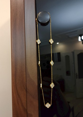 Uzun Altın Zincir Detaylı Kadın Kolye - Görsel 8