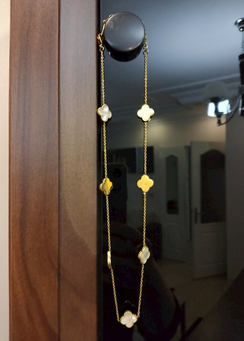 Uzun Altın Zincir Detaylı Kadın Kolye - Görsel 2