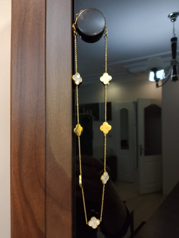 Uzun Altın Zincir Detaylı Kadın Kolye - Görsel 2