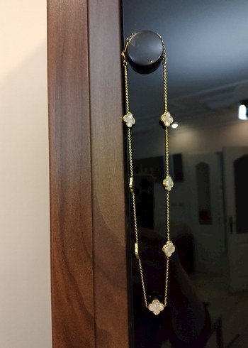 Uzun Zincir Detaylı Altın Renk Kadın Kolye - Görsel 11