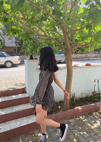 s Beden siyah Renk Kadın Mini Tek Omuz Fırfırlı elbise