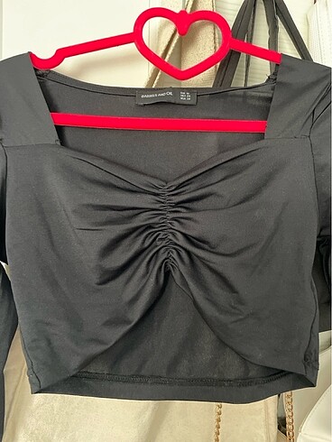 m Beden siyah Renk Crop bluz