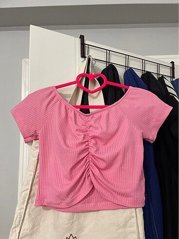 m Beden pembe Renk Bluz crop