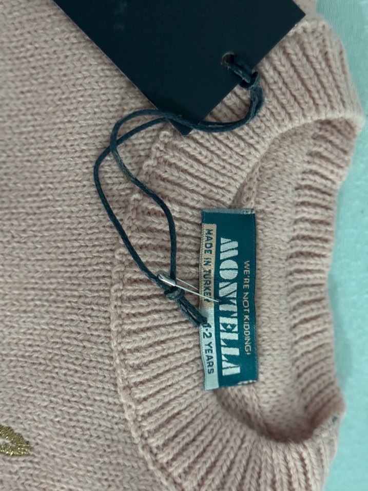 Kız Çocuk Nakışlı Bej Triko Kazak - Görsel 2