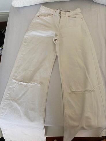 bershka beyaz wide leg pantolon