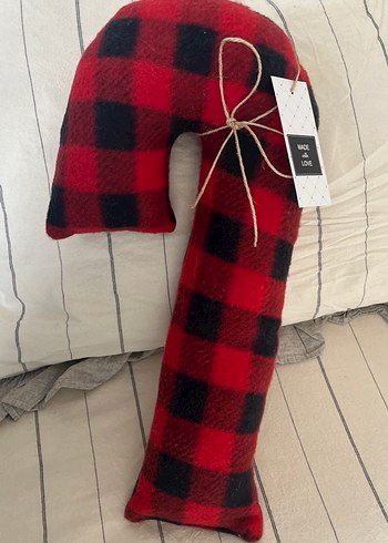 Kırmızı Siyah Yılbaşı Kırlent Yastık - Görsel 3