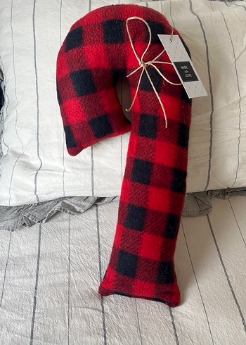 Kırmızı Siyah Yılbaşı Kırlent Yastık - Görsel 2