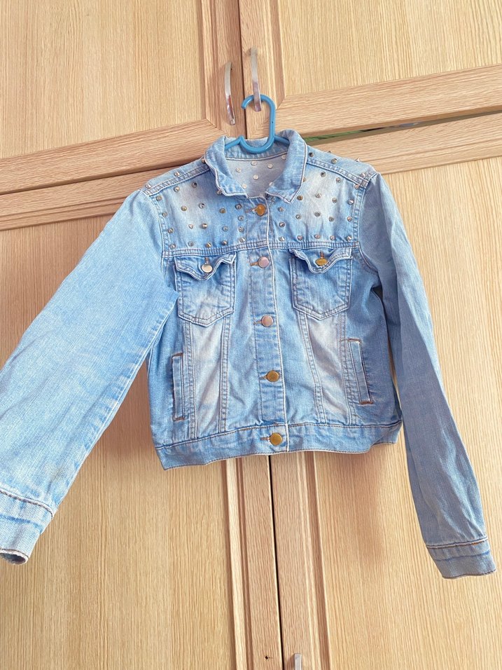 Düğmeli Kadın kot Ceket - Görsel 2