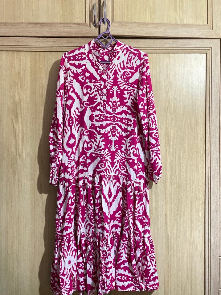 Pembe Uzun  Salaş Elbise - Görsel 3