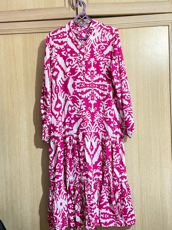 Pembe Uzun  Salaş Elbise - Görsel 2