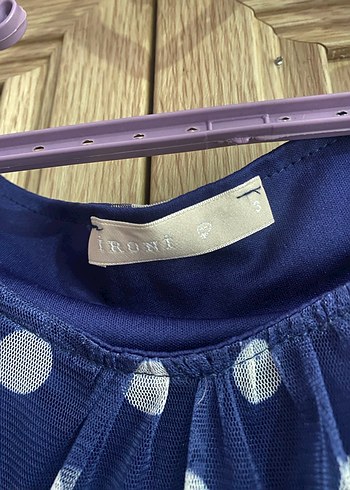 Lacivert Puantiyeli Elbise - Görsel 3