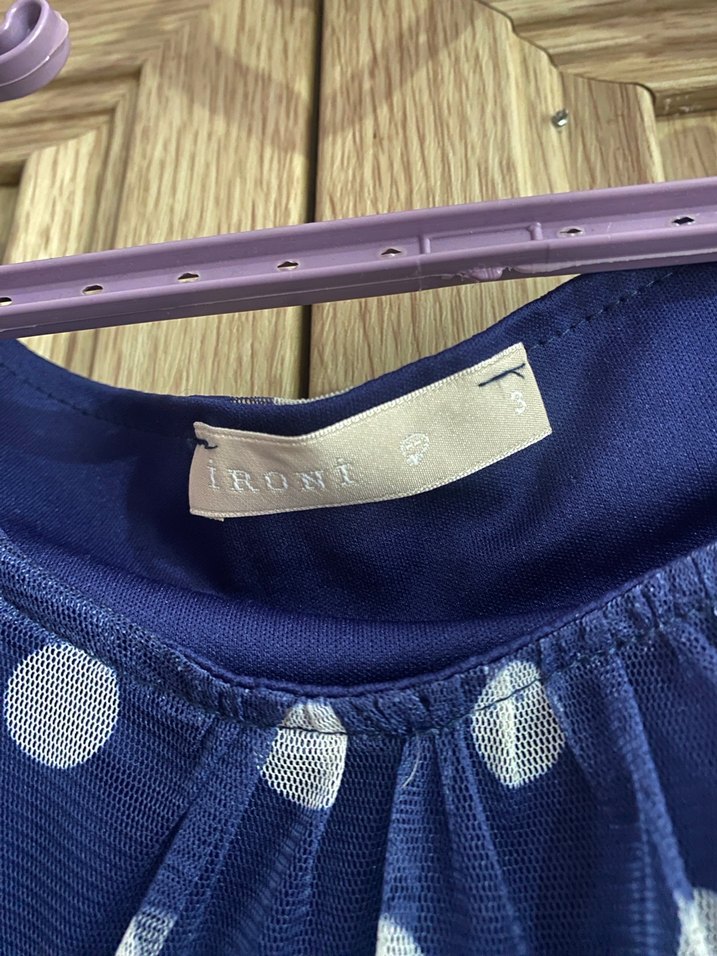 Lacivert Puantiyeli Elbise - Görsel 3