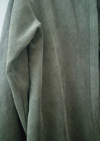 Kadın Haki Süet Düğmeli Gömlek - Görsel 3