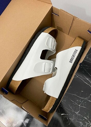 40 Beden Beyaz çift toka mantar taban birkenstock
