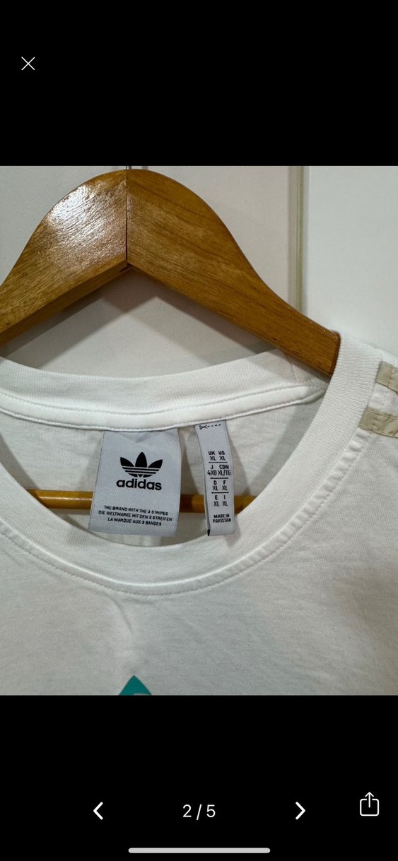 adidas Beyaz Baskılı Kısa Kollu Tişört - Görsel 2