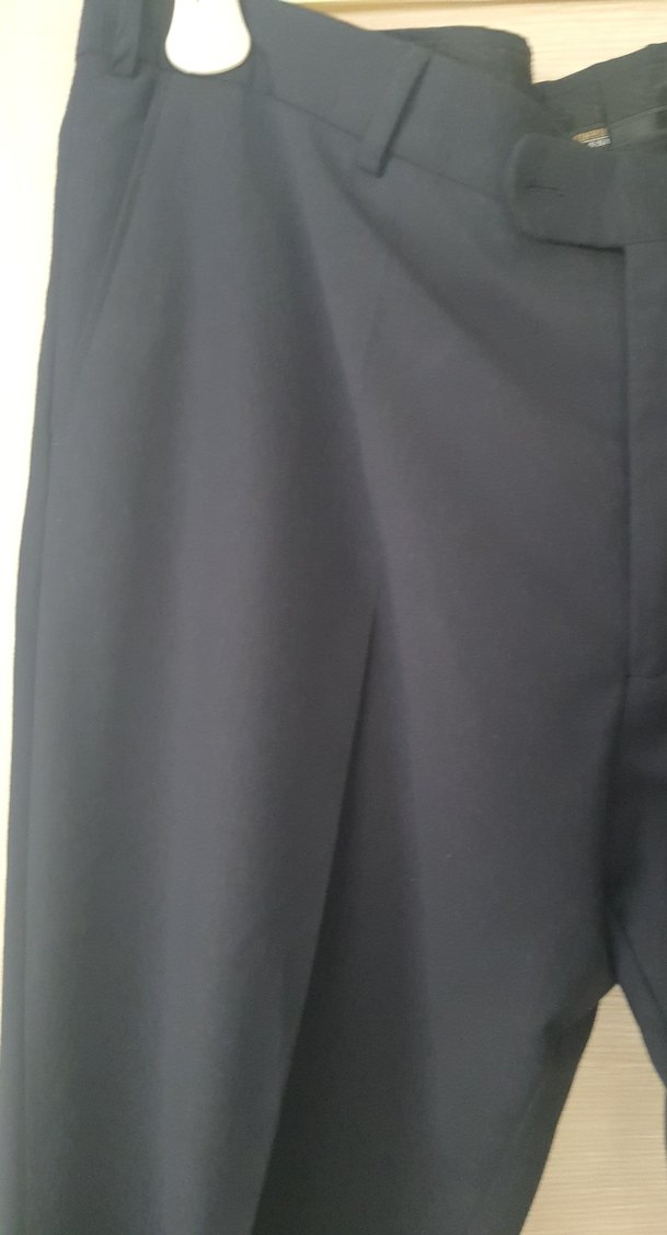 Erkek Lacivert Regular Fit Ofis Pantolonu - Görsel 3