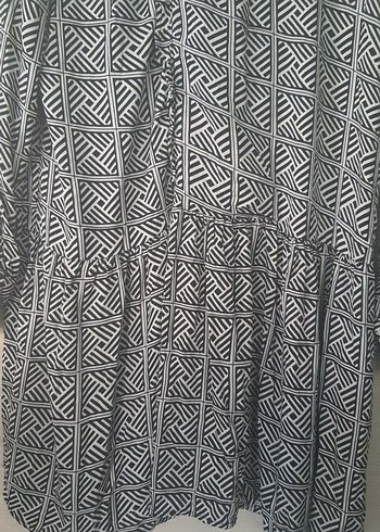 Bohem Gri Zebra Desenli Uzun Kollu Tunik - Görsel 3