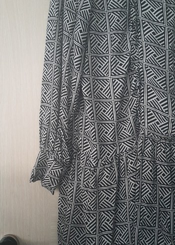 Bohem Gri Zebra Desenli Uzun Kollu Tunik - Görsel 4