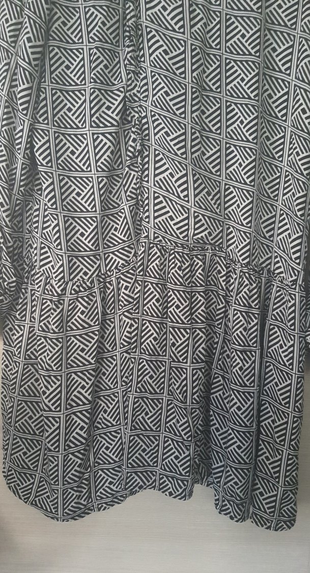 Bohem Gri Zebra Desenli Uzun Kollu Tunik - Görsel 3