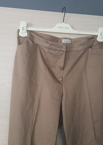 46 Beden Bej Kadın Keten Kumaş Pantolon