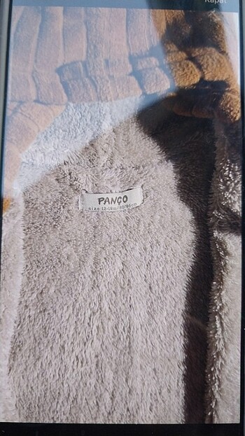 İçi pelüş kapüşonlu unisex  ÇOCUK kahverengi örgü mont - Görsel 2