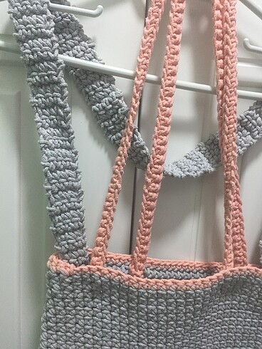 Tığ işi 2 saplı çanta - Görsel 4