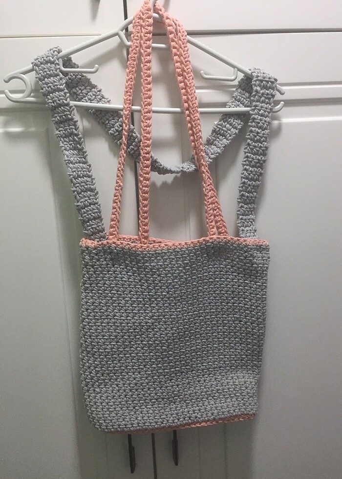 Tığ işi 2 saplı çanta - Görsel 2