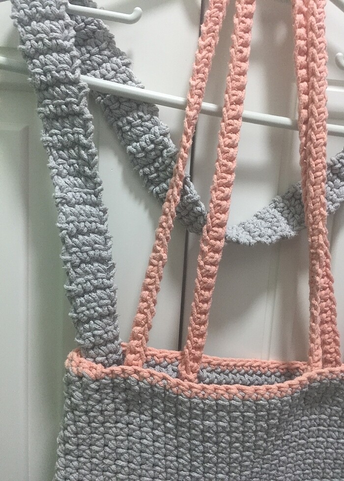 Tığ işi 2 saplı çanta - Görsel 4